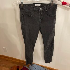 Loft side striped black jeans